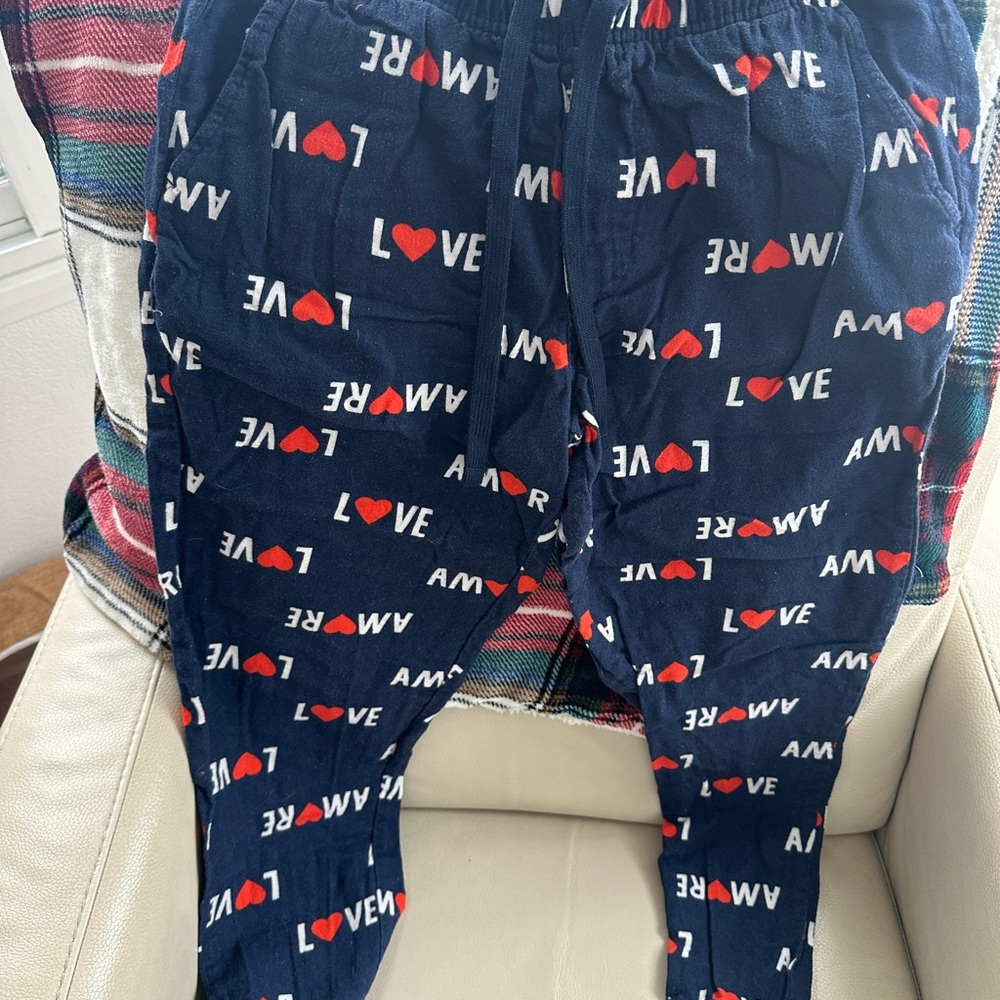 Old Navy Navy Blue Love Print Sweatpants